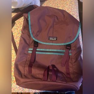 Patagonia eggplant & teal backpack